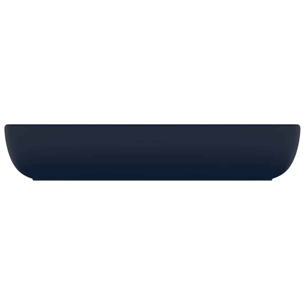 Vidaxl wastafel rechthoekig 71x38 cm keramiek mat donkerblauw