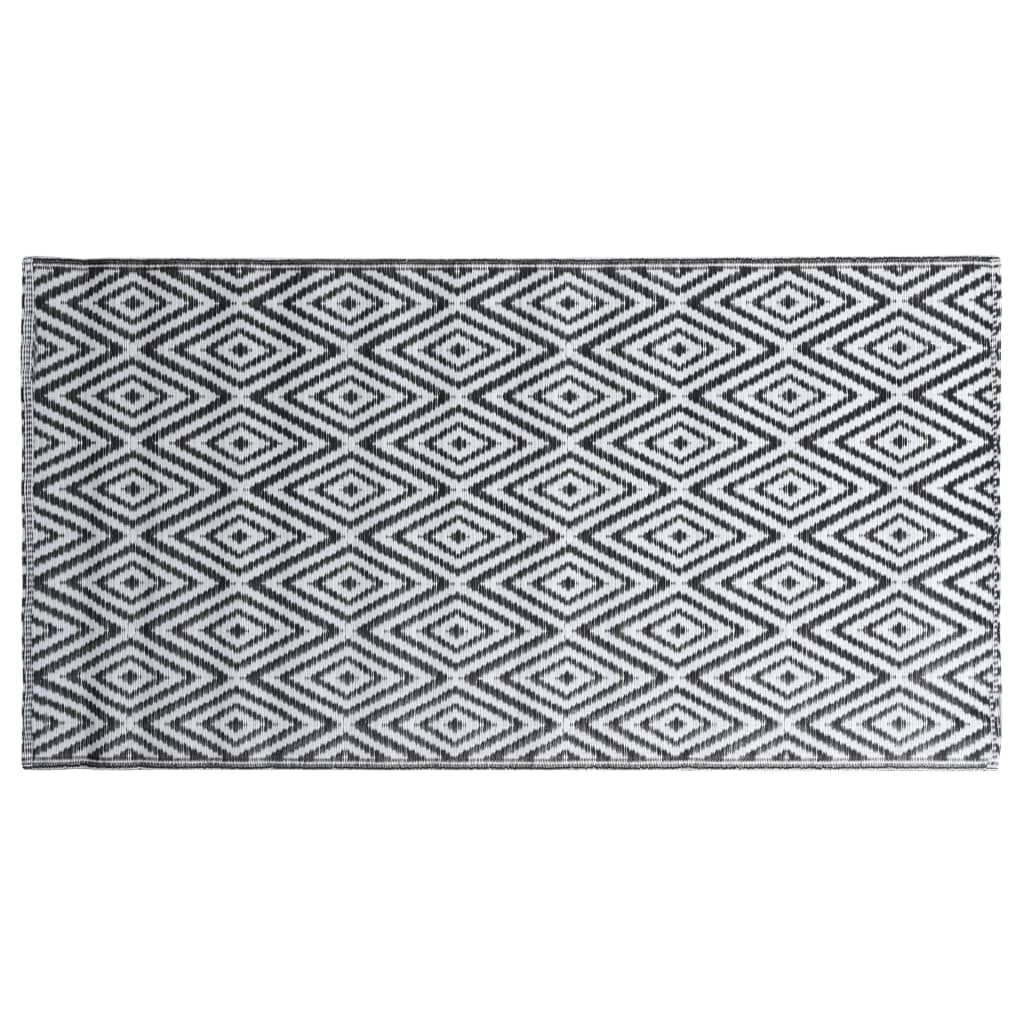 Vidaxl buitenkleed arakil 80x150 cm pp wit en zwart