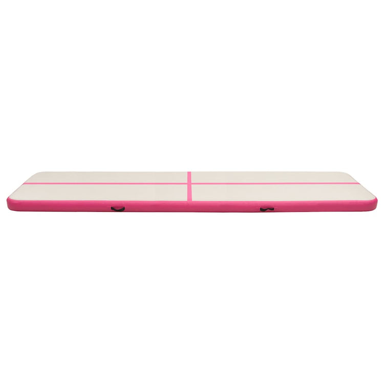 Vidaxl gymnastiekmat met pomp opblaasbaar 700x100x15 cm pvc roze