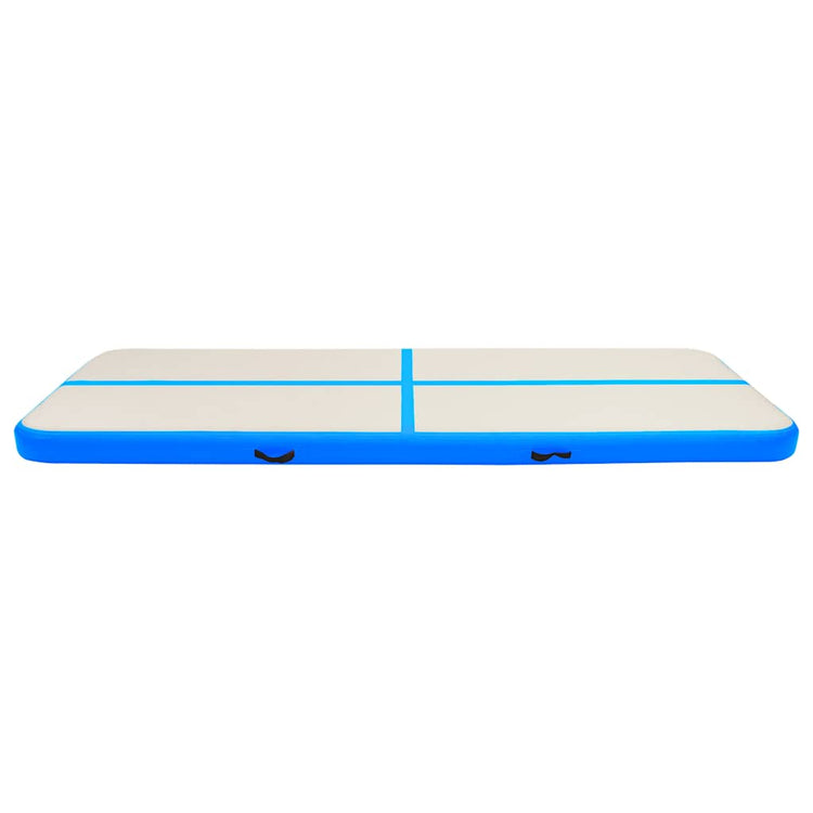 Vidaxl gymnastiekmat met pomp opblaasbaar 500x100x20 cm pvc blauw