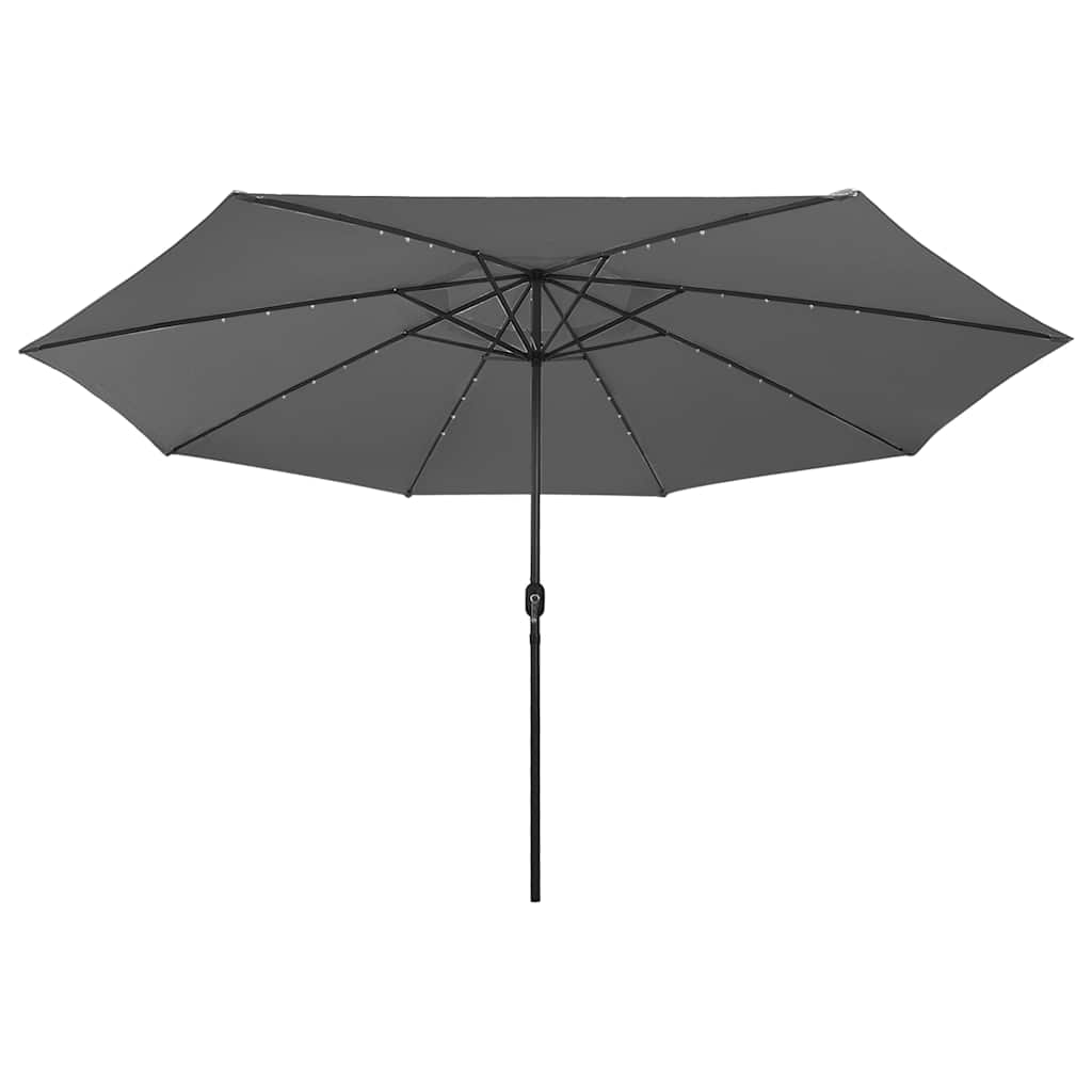Vidaxl parasol met led-verlichting 400 cm antracietkleurig