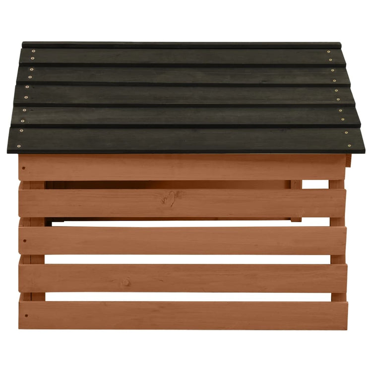 Vidaxl overkapping voor grasmaaier 78x74x54 cm vurenhout zwart bruin