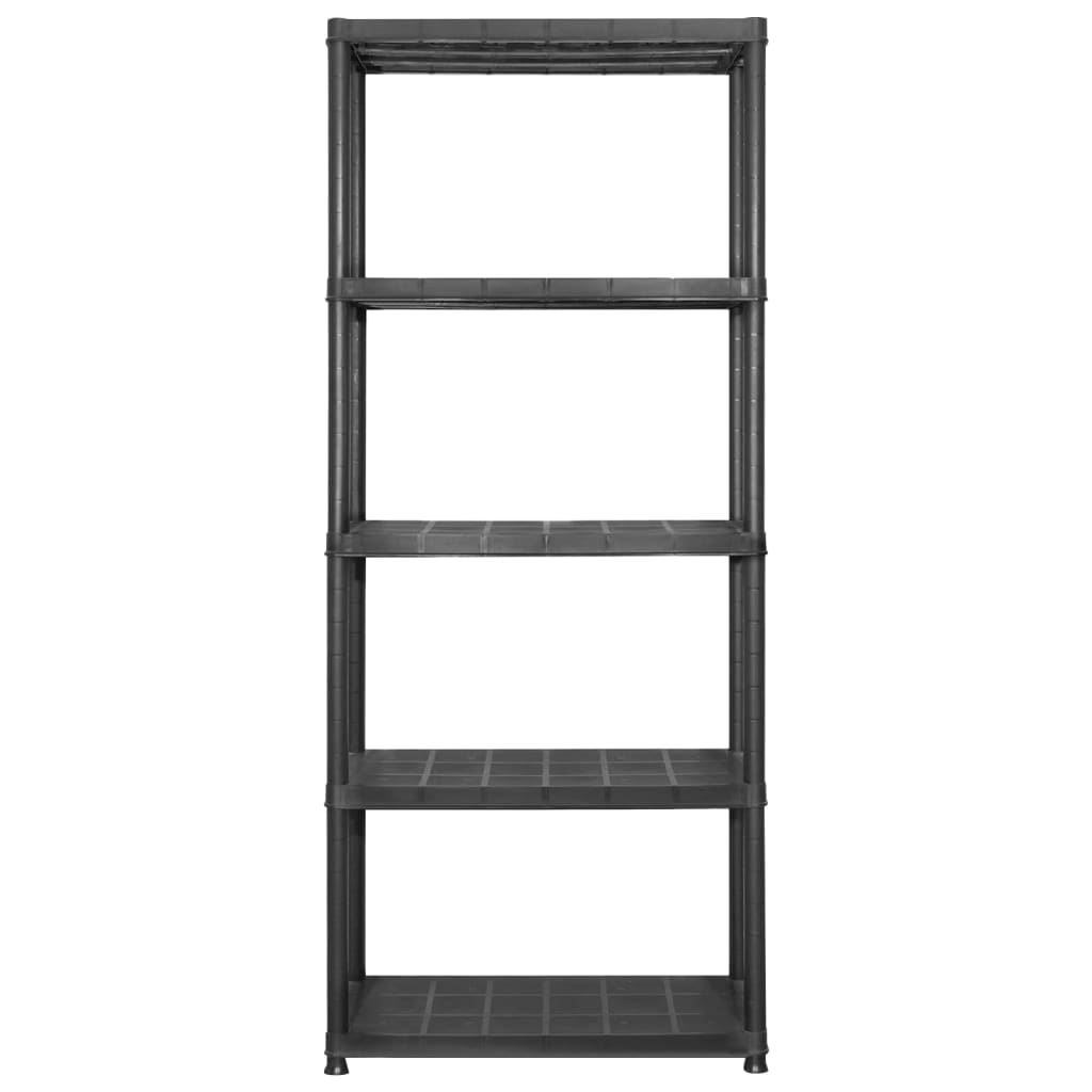 Vidaxl opbergrek 5-laags 142x38x170 cm kunststof zwart