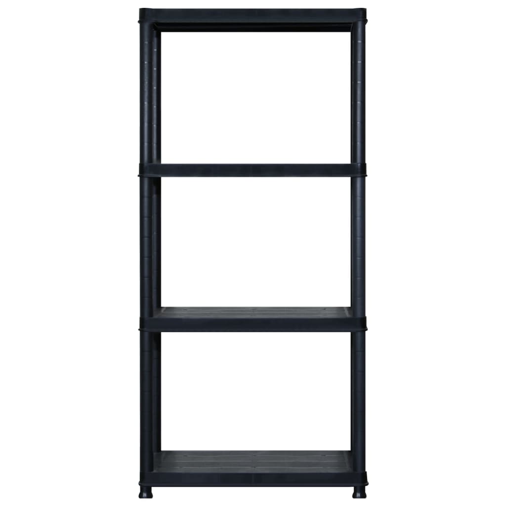 Vidaxl opbergrek 4-laags 244x30,5x130 cm kunststof zwart