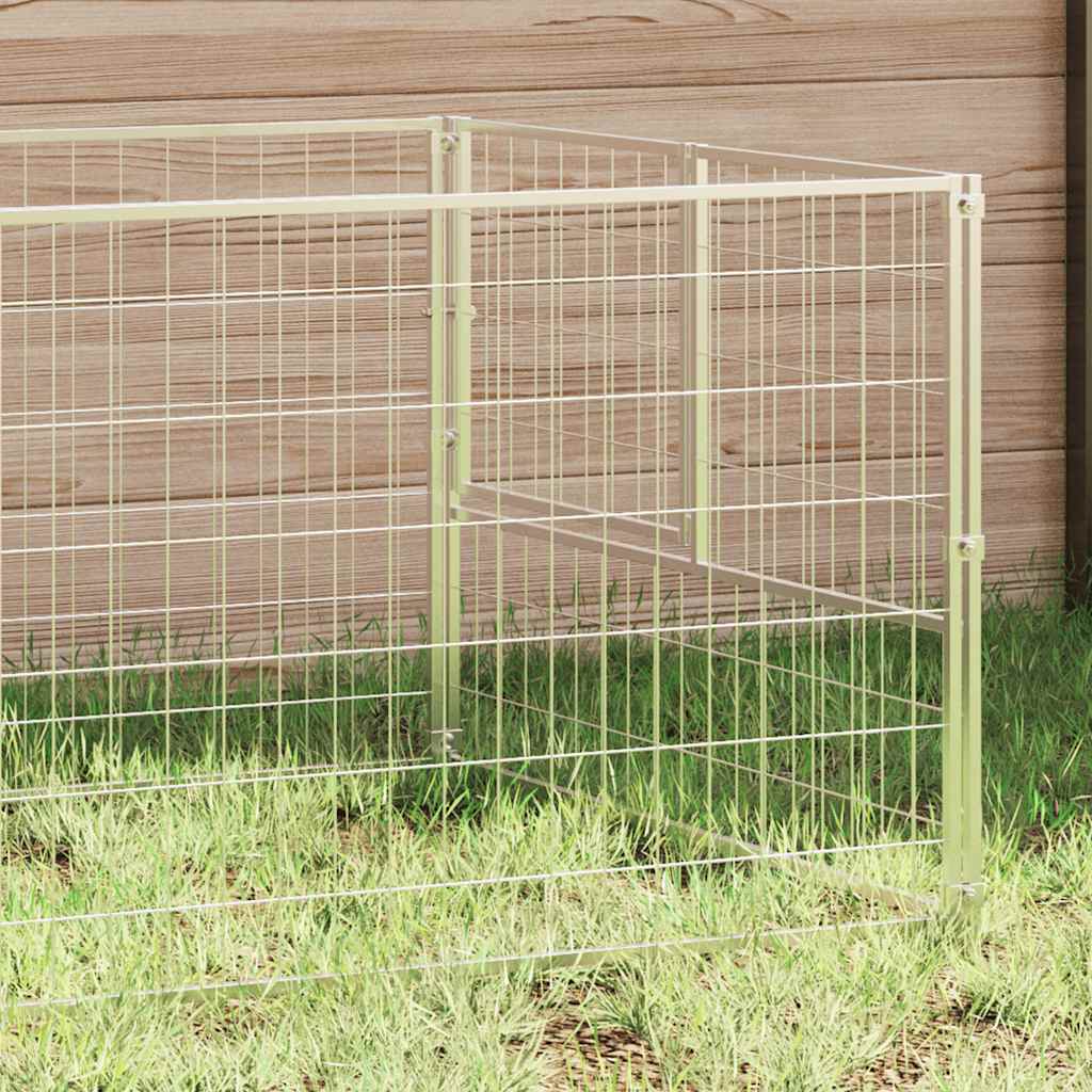 Vidaxl hondenkennel 100x100x70 cm staal zilverkleurig