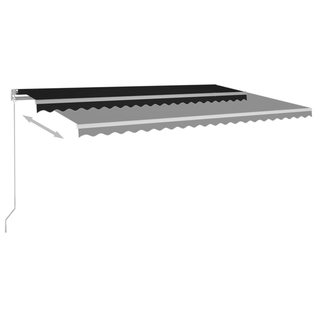VidaXL Luifel handmatig uittrekbaar 500x350 cm antracietkleurig