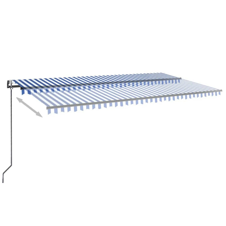 VidaXL Luifel automatisch met LED en windsensor 600x300 cm blauw wit