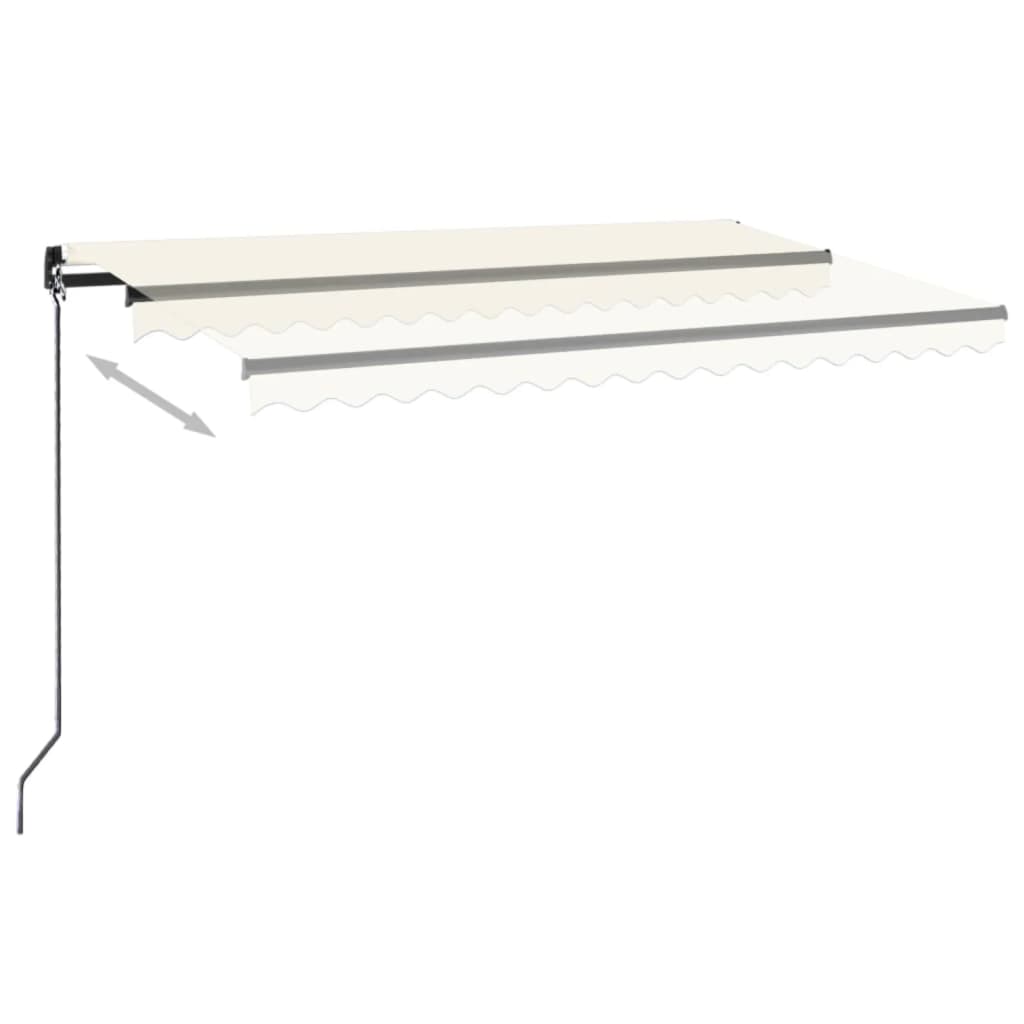 VidaXL Luifel handmatig uittrekbaar 450x350 cm crèmekleurig