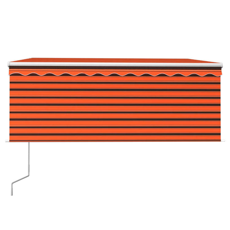 Vidaxl luifel met rolgordijn, led en windsensor 3x2,5 m oranje bruin