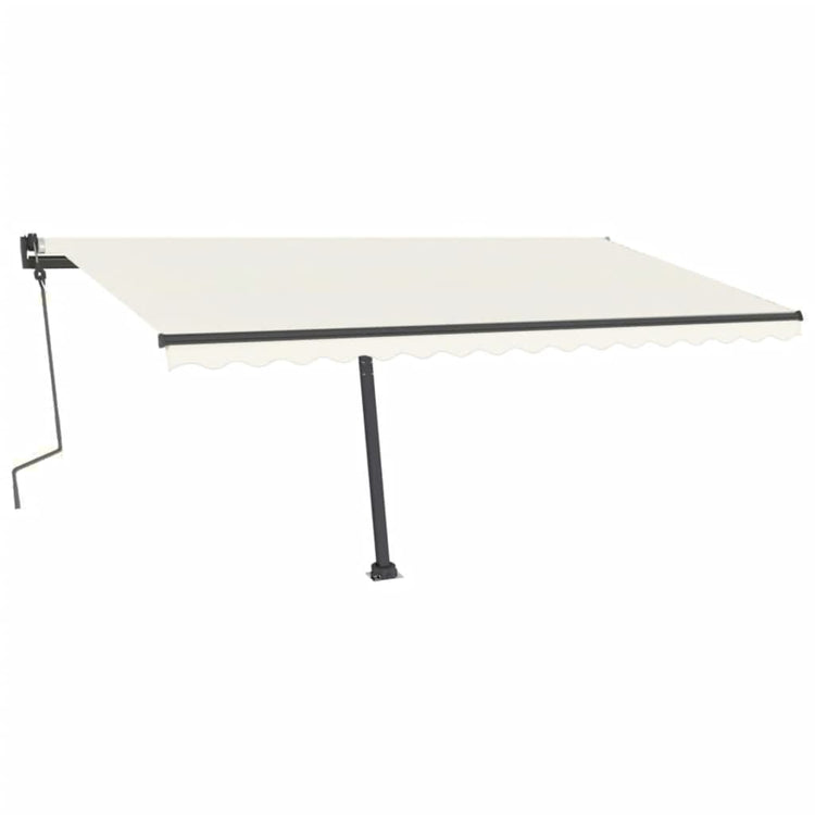 VidaXL Luifel handmatig uittrekbaar met LED 400x300 cm crèmekleurig