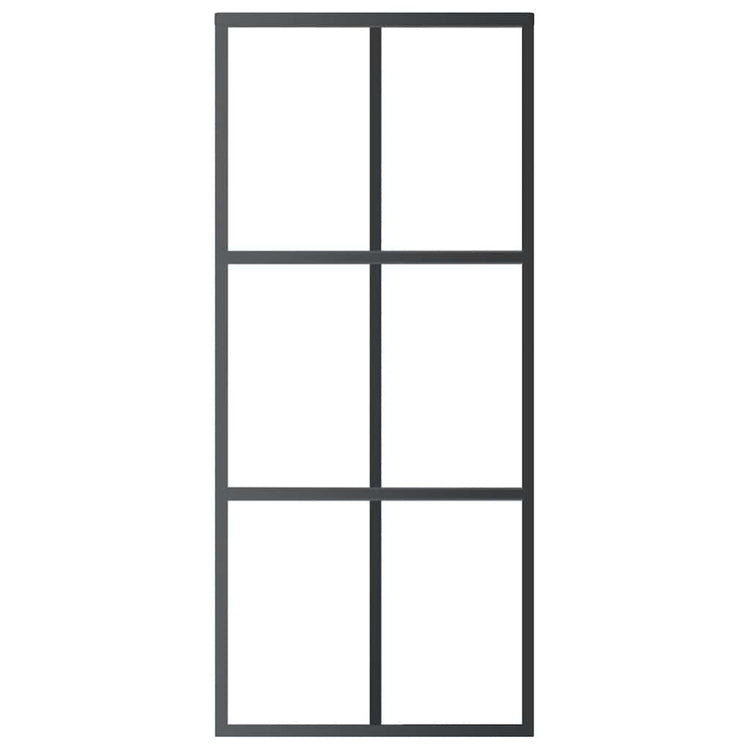 Vidaxl schuifdeur 90x205 cm esg-glas en aluminium zwart