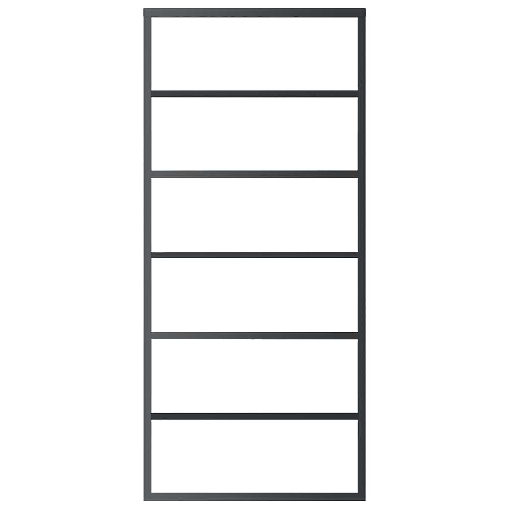 Vidaxl schuifdeur 90x205 cm esg-glas en aluminium zwart