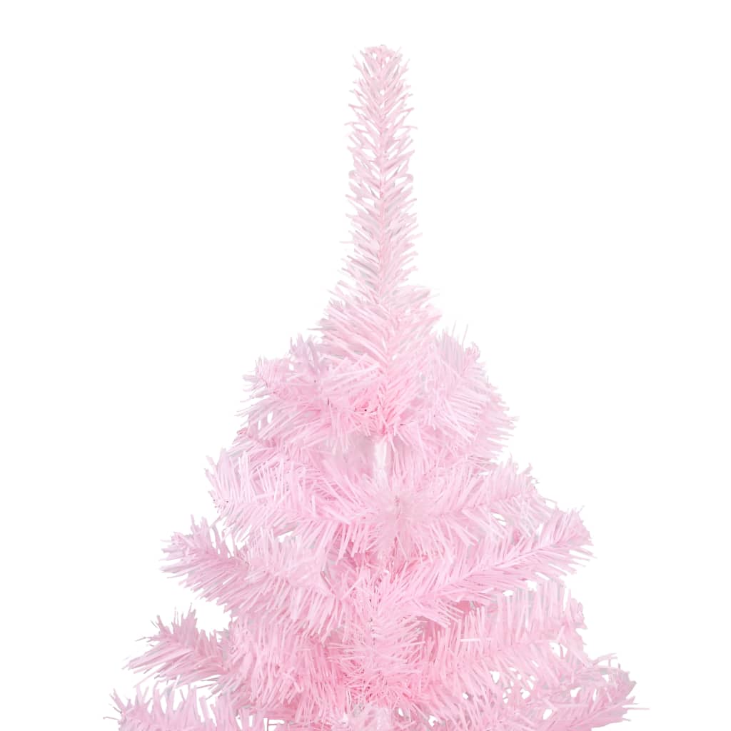 VidaXL Kunstkerstboom met verlichting en kerstballen 240 cm PVC roze