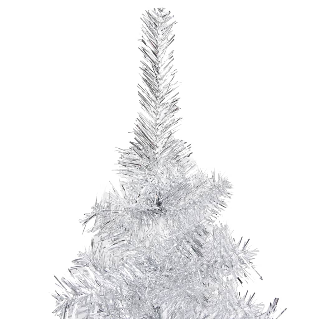 VidaXL Kunstkerstboom met verlichting en kerstballen 240 cm PET zilver