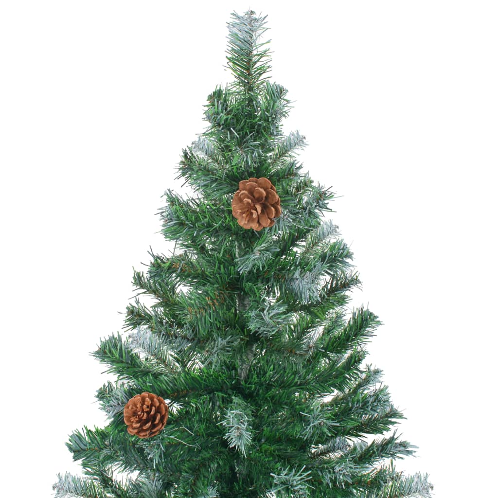 VidaXL Kunstkerstboom met verlichting kerstballen dennenappels 180 cm