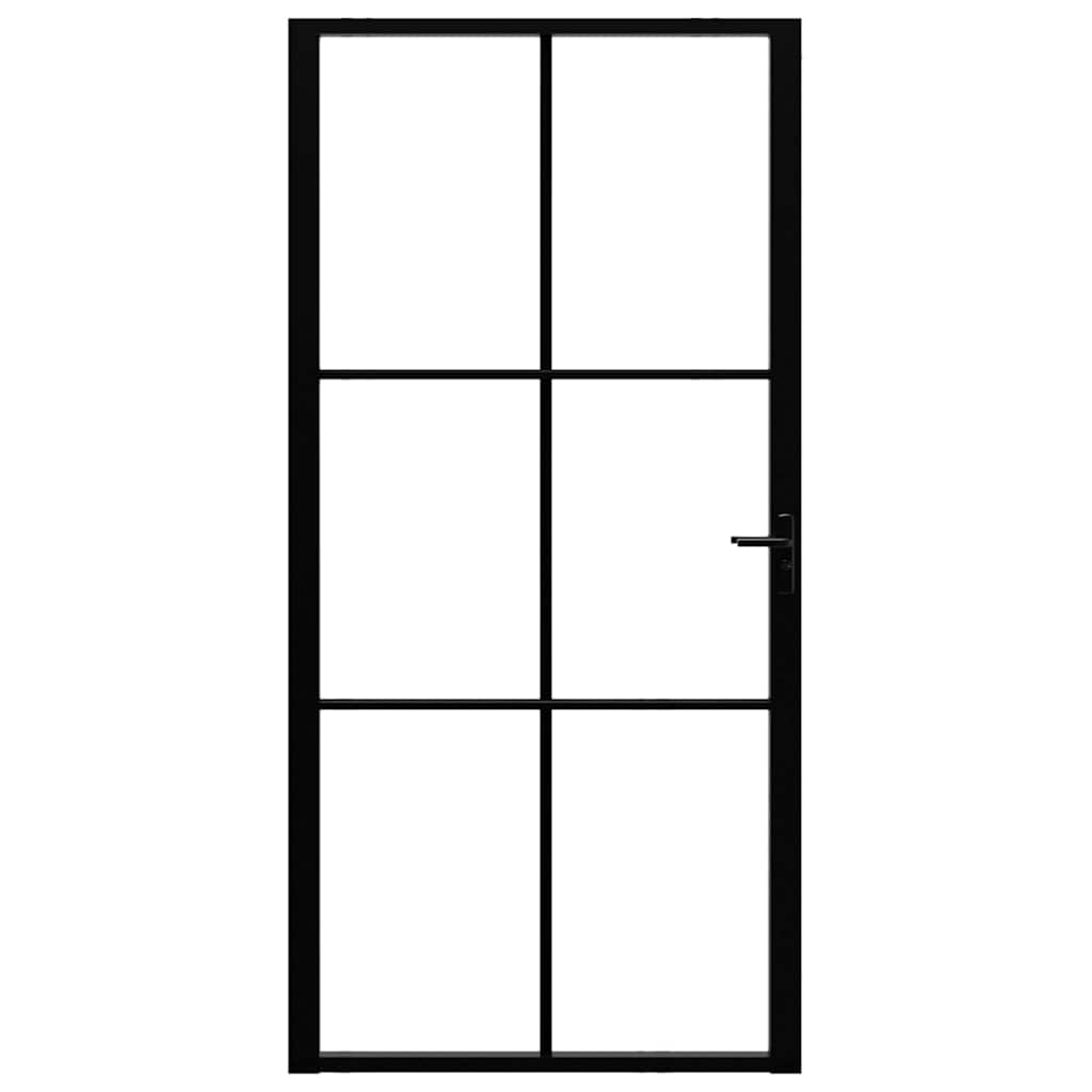 Vidaxl binnendeur 102,5x201,5 cm esg-glas en aluminium zwart