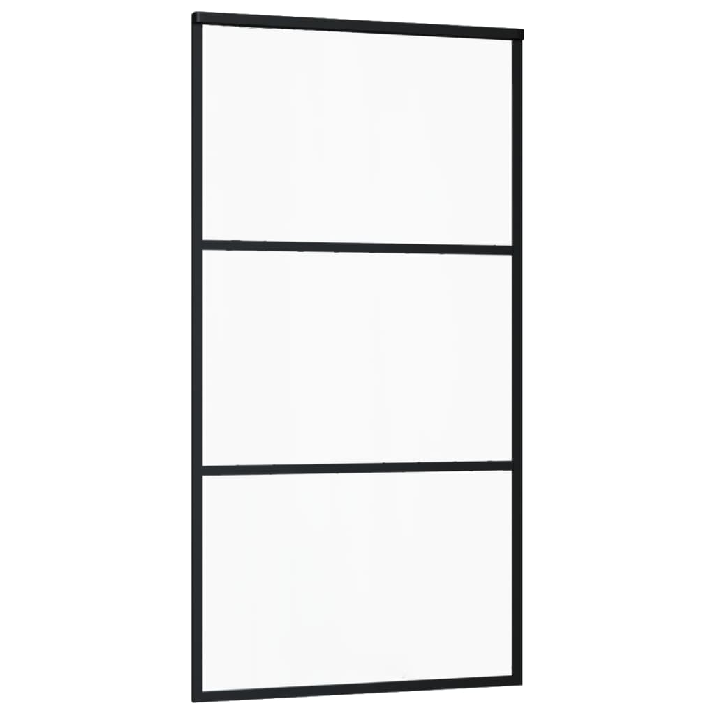 VidaXL Schuifdeur met beslag 102x205 cm aluminium en ESG-glas