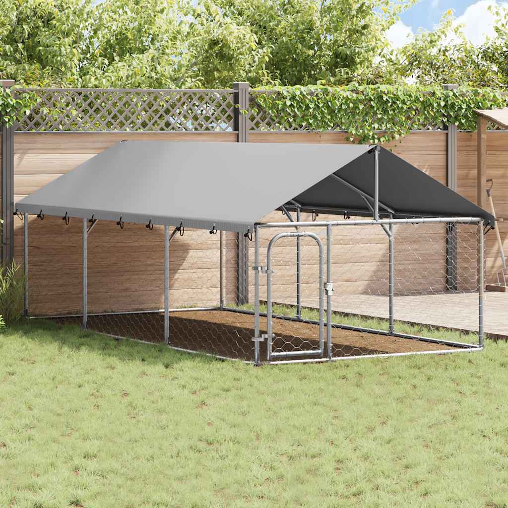 Vidaxl hondenkennel voor buiten met dak 400x200x150 cm