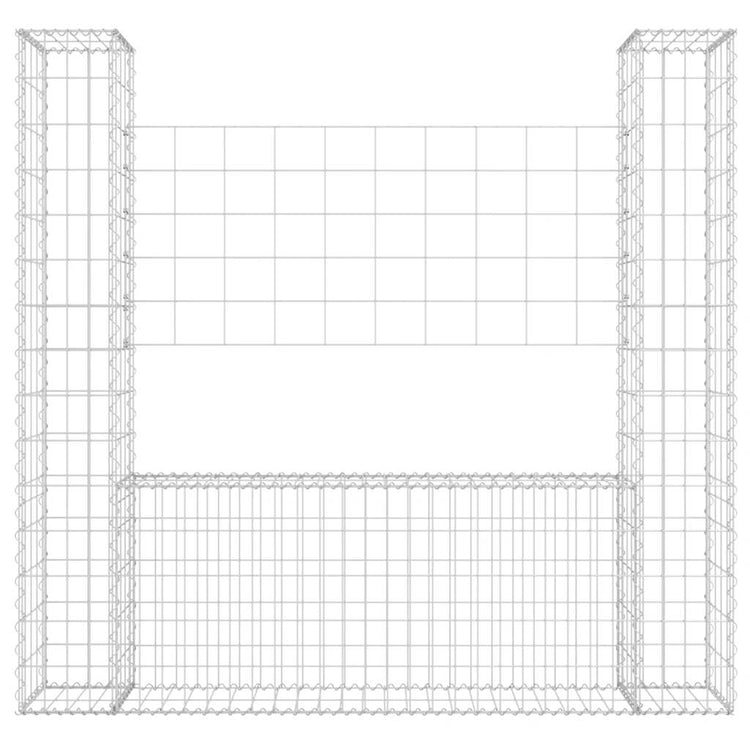 Vidaxl schanskorf u-vormig met 2 palen 140x20x150 cm ijzer