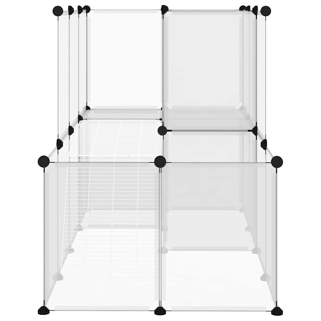 Vidaxl dierenhok klein 142x74x93 cm polypropeen en staal transparant