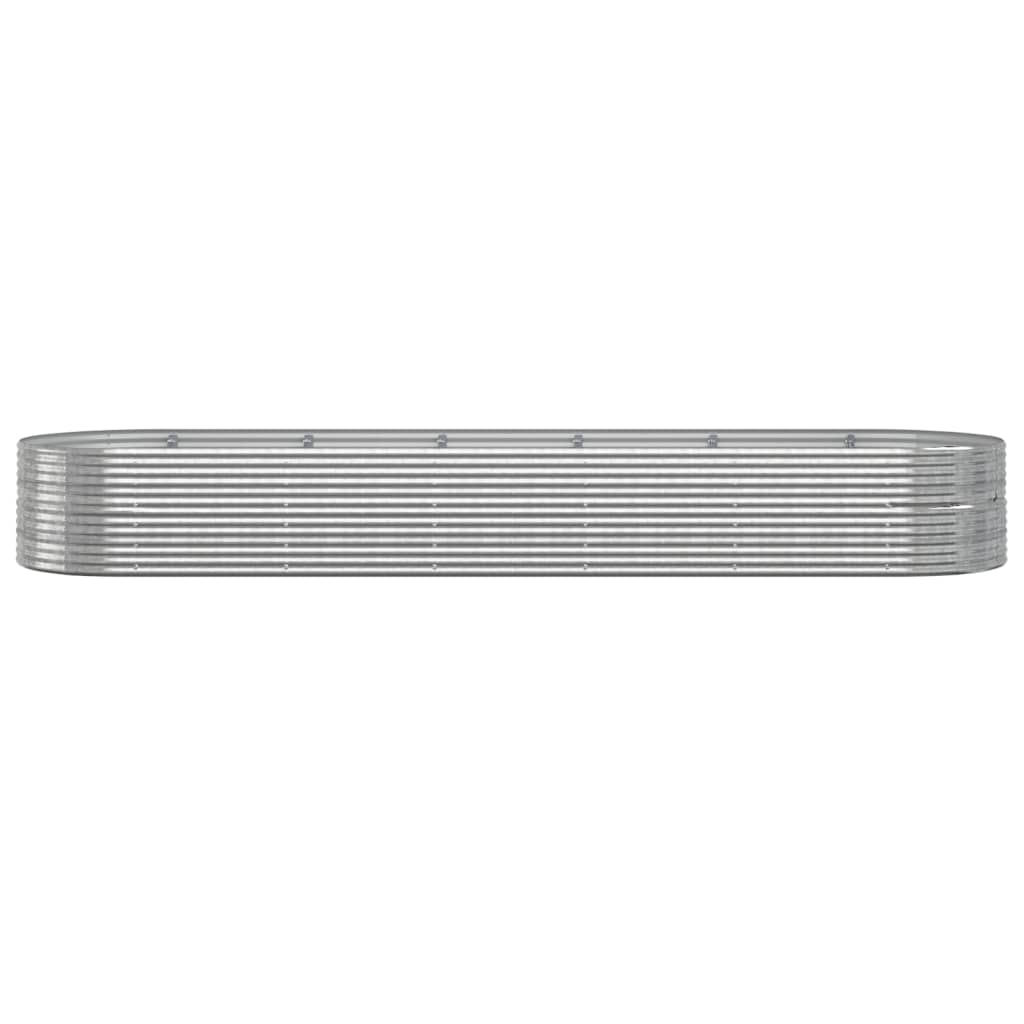 VidaXL Plantenbak 510x140x68 cm gepoedercoat staal zilverkleurig
