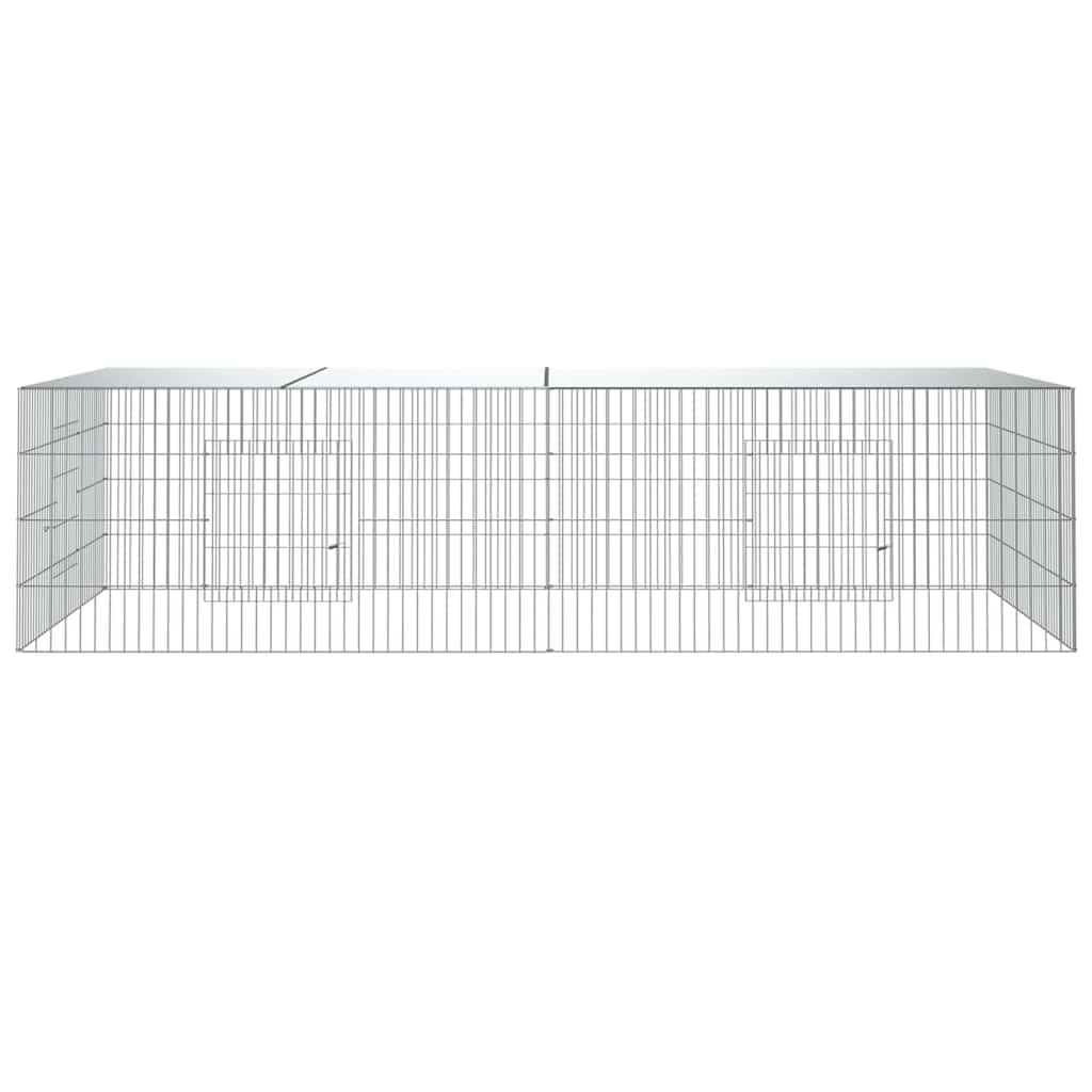 Vidaxl konijnenkooi met 2 panelen 220x110x55 cm gegalvaniseerd ijzer