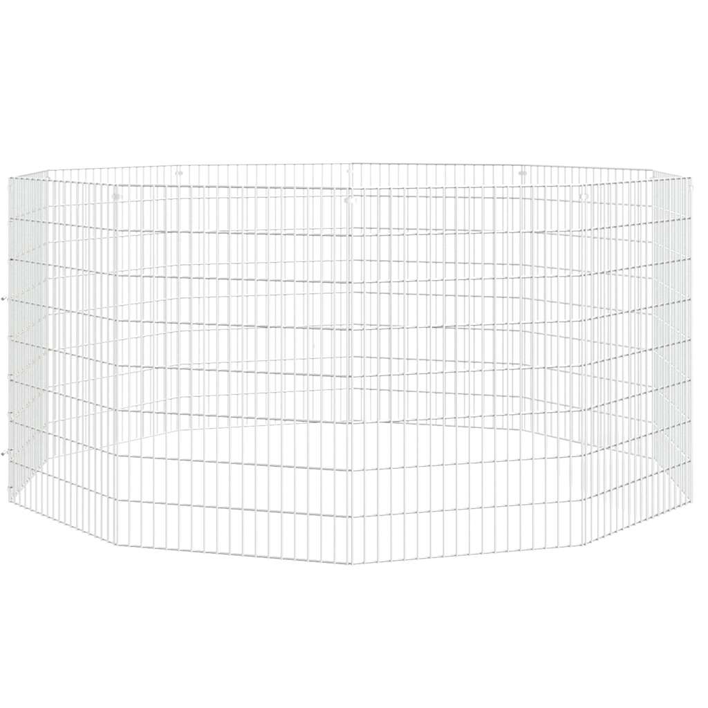 Vidaxl dierenverblijf 10 panelen 54x80 cm gegalvaniseerd ijzer