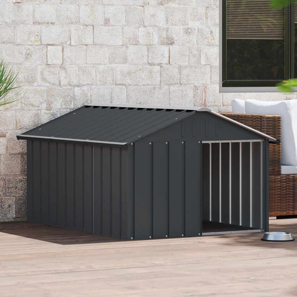 Vidaxl hondenhok 116,5x153x81,5 cm gegalvaniseerd staal antracietkleur