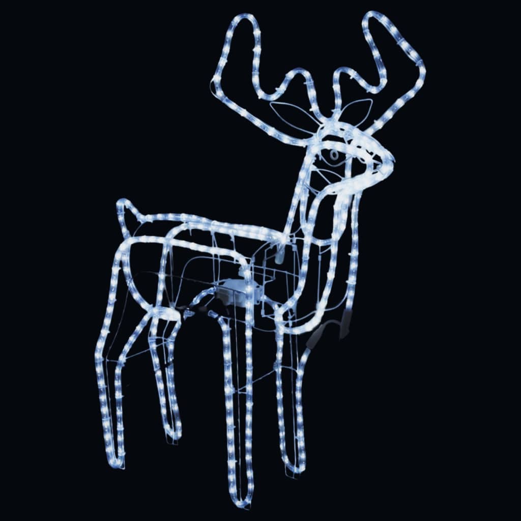 Vidaxl kerstfiguur rendier met bewegende kop koudwit 76x42x87 cm