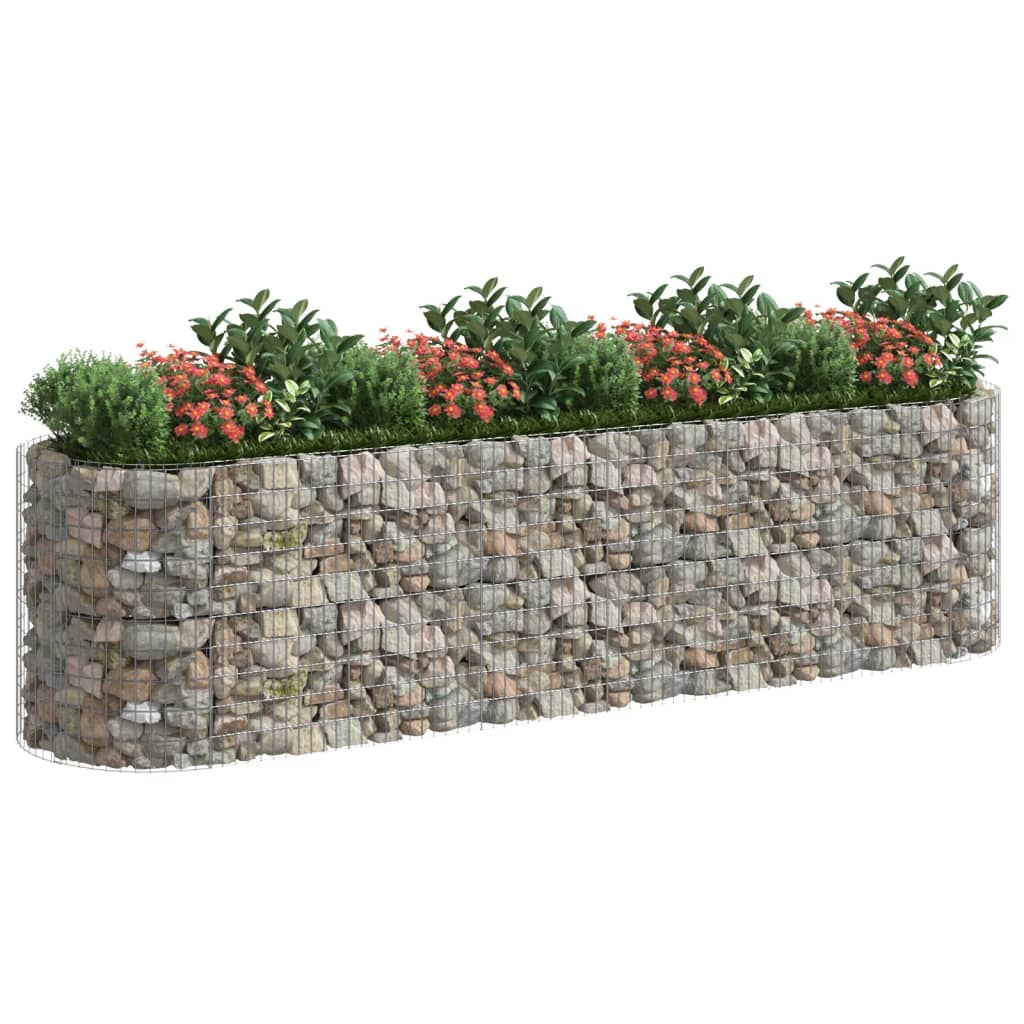 VidaXL Gabion plantenbak verhoogd 400x100x100 cm gegalvaniseerd ijzer