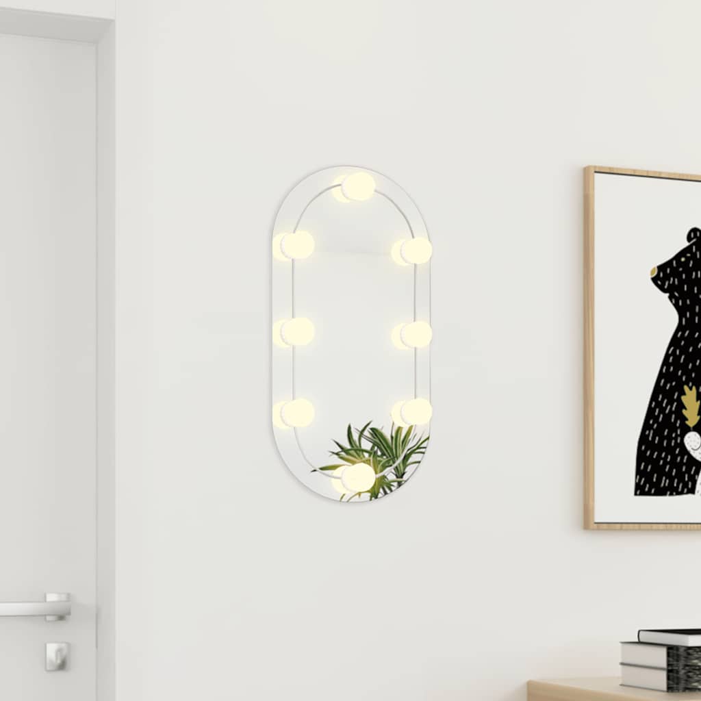 Vidaxl spiegel met led-verlichting ovaal 60x30 cm glas