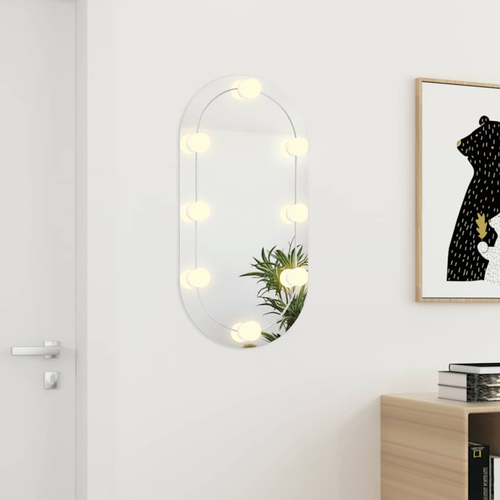 Vidaxl spiegel met led-verlichting ovaal 80x40 cm glas