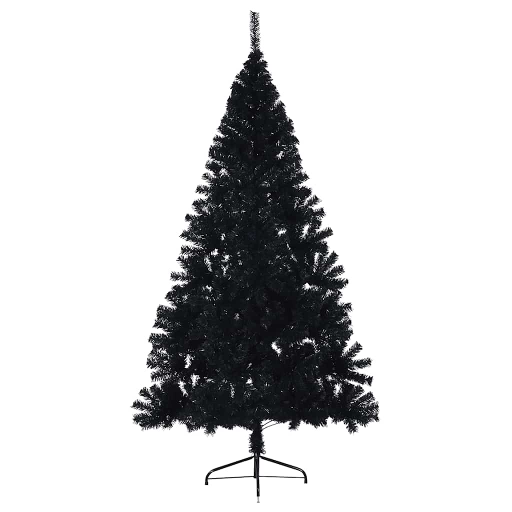Vidaxl kunstkerstboom met standaard half 180 cm pvc zwart