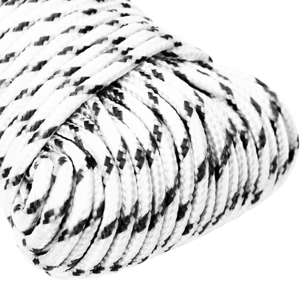 Vidaxl boottouw gevlochten 5 mm x 500 m polyester wit