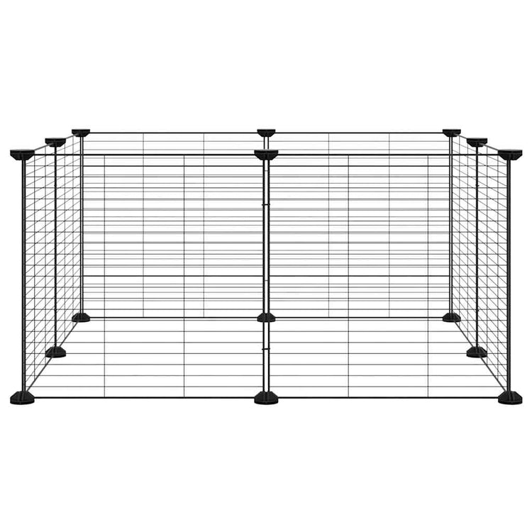 Vidaxl huisdierkooi met 8 panelen, zwart, 70x70x35 cm, staal
