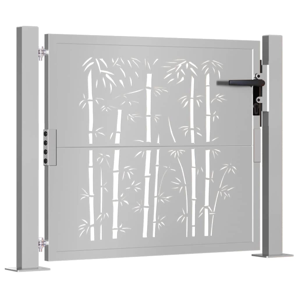 Vidaxl poort met bamboe-ontwerp 100x75 cm cortenstaal