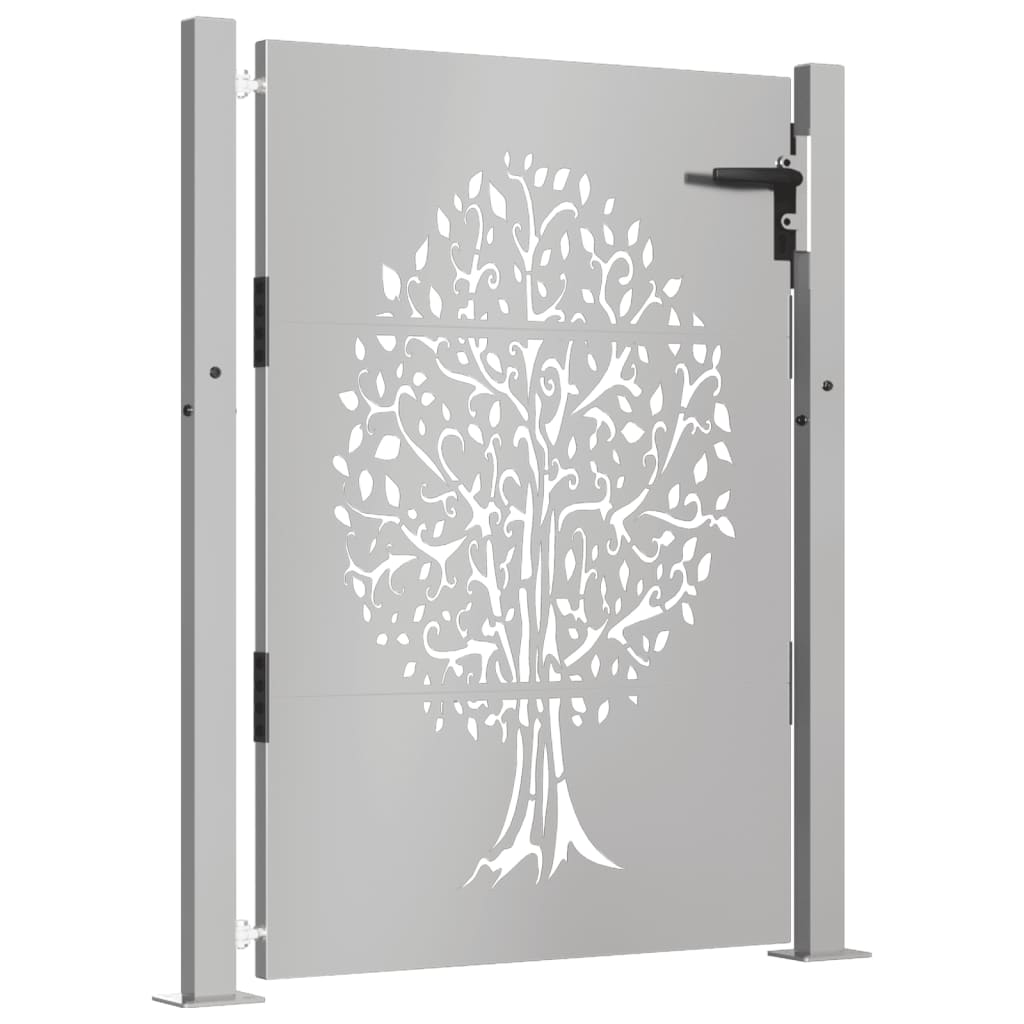 Vidaxl poort 105x130 cm boomontwerp cortenstaal