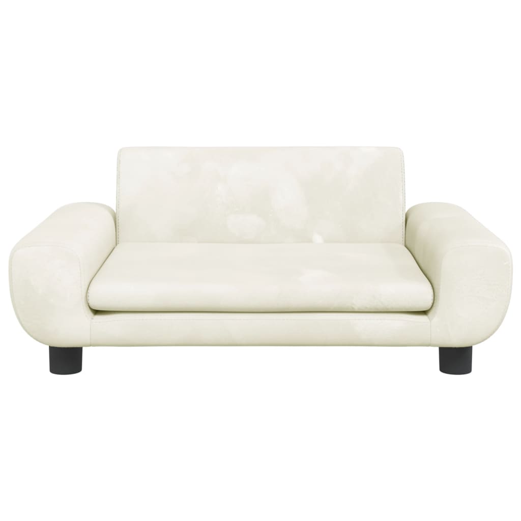 Vidaxl hondenmand 70x45x33 cm fluweel crèmekleurig