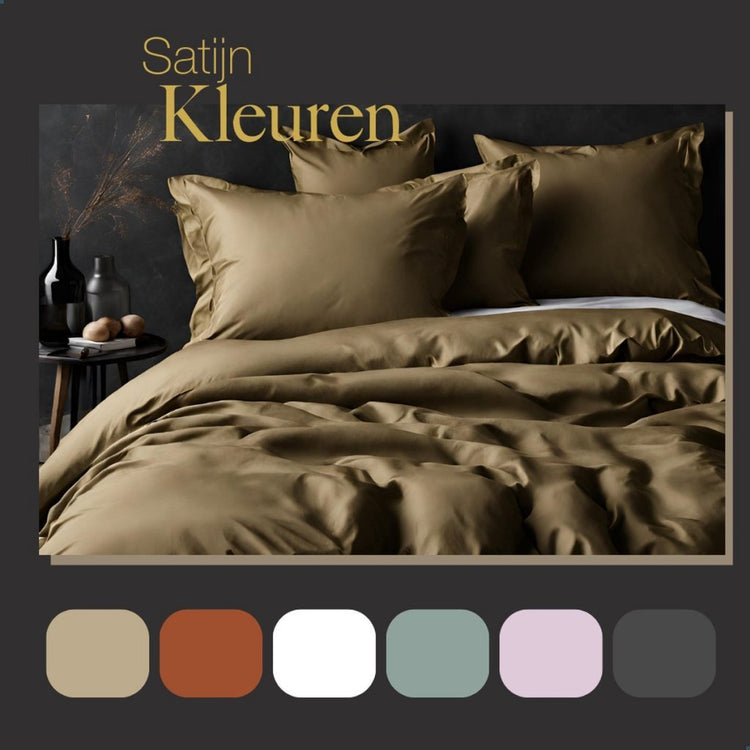 Ten cate katoen satijnen eenpersoons dekbedovertrek 140x200 220 cm goud