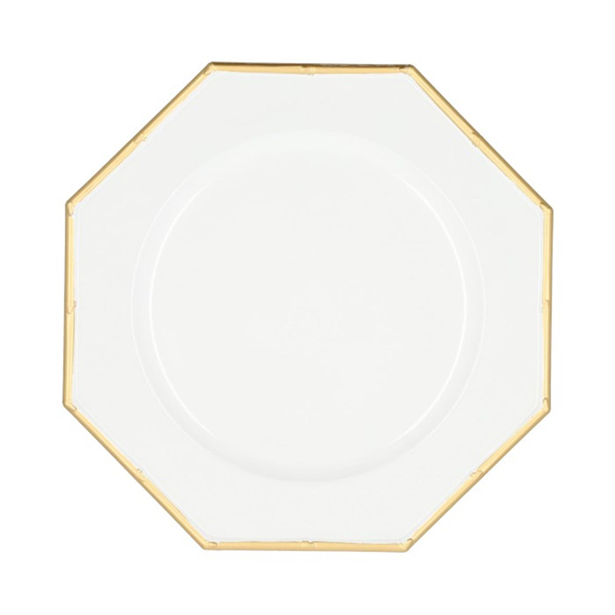 Hbx natural living onderbord hexagon dia33cm wit goud