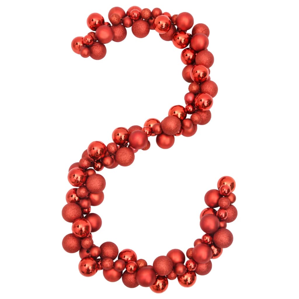 VidaXL Kerstslinger ballen 175 cm polystyreen rood