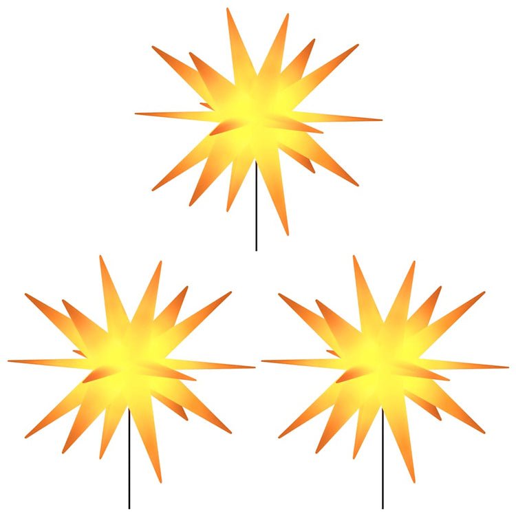 Vidaxl kerstlampen met grondpin en led's 3 st 35 cm geel