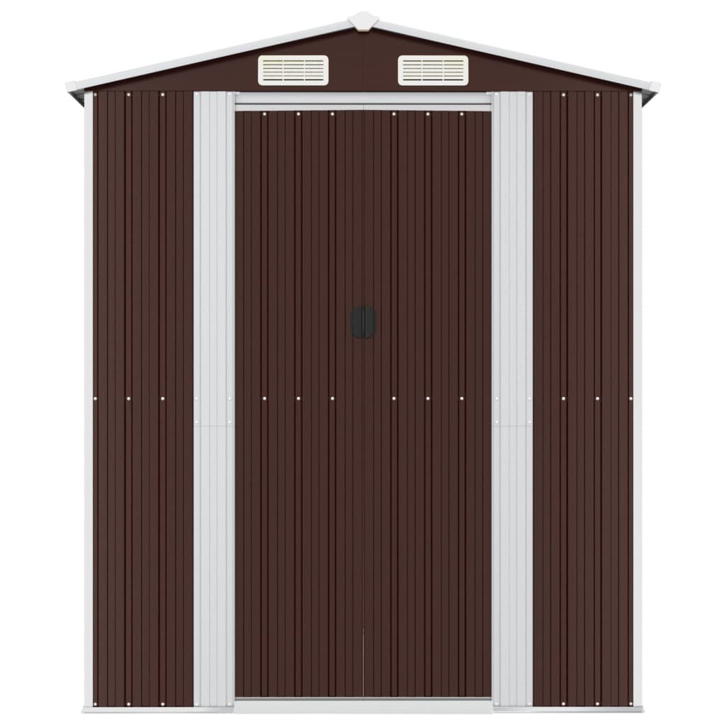 VidaXL Tuinschuur 192x523x223 cm gegalvaniseerd staal donkerbruin