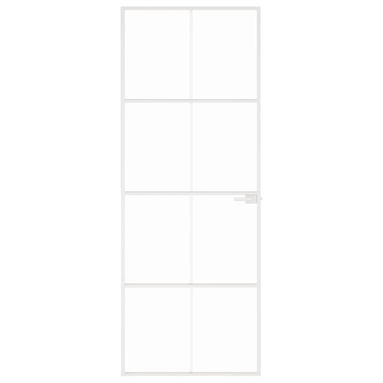 Vidaxl binnendeur 76x201,5 cm gehard glas en aluminium smal wit