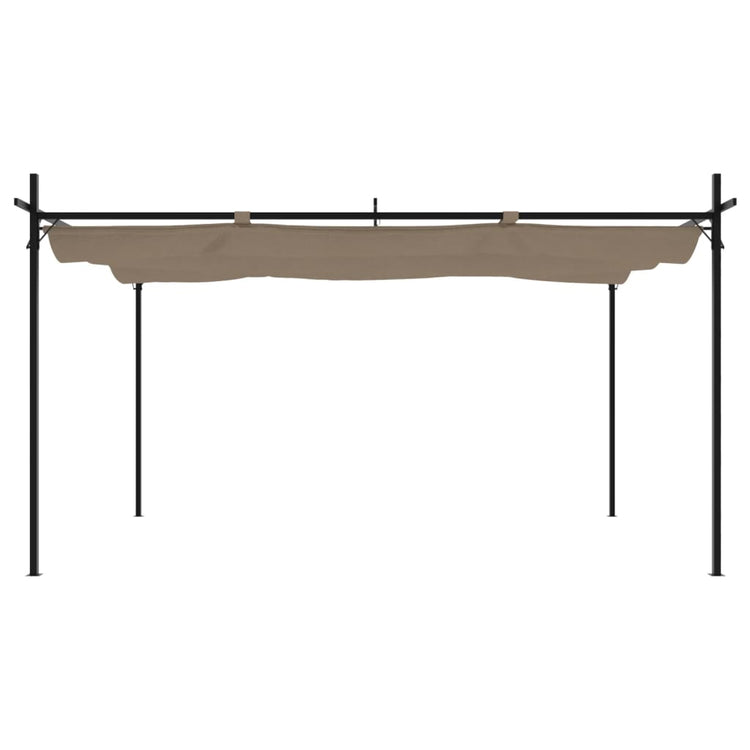 Vidaxl pergola met uitschuifbaar dak 395x292x230 taupe