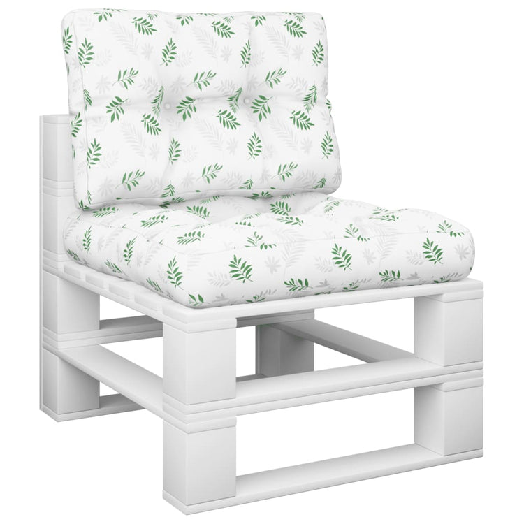 VidaXL Palletkussens 2 st stof bladpatroon