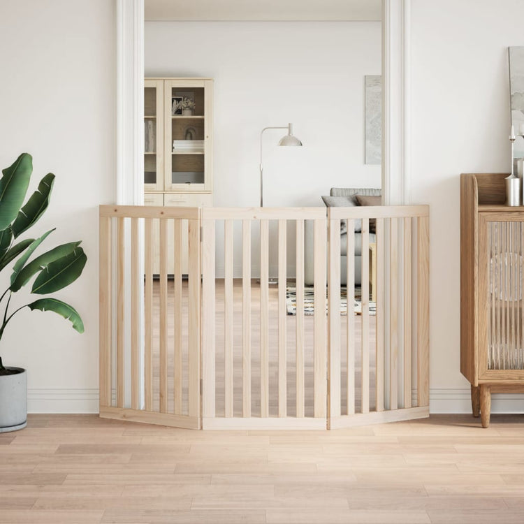 Vidaxl hondenhek opvouwbaar 3 panelen 150 cm populierenhout
