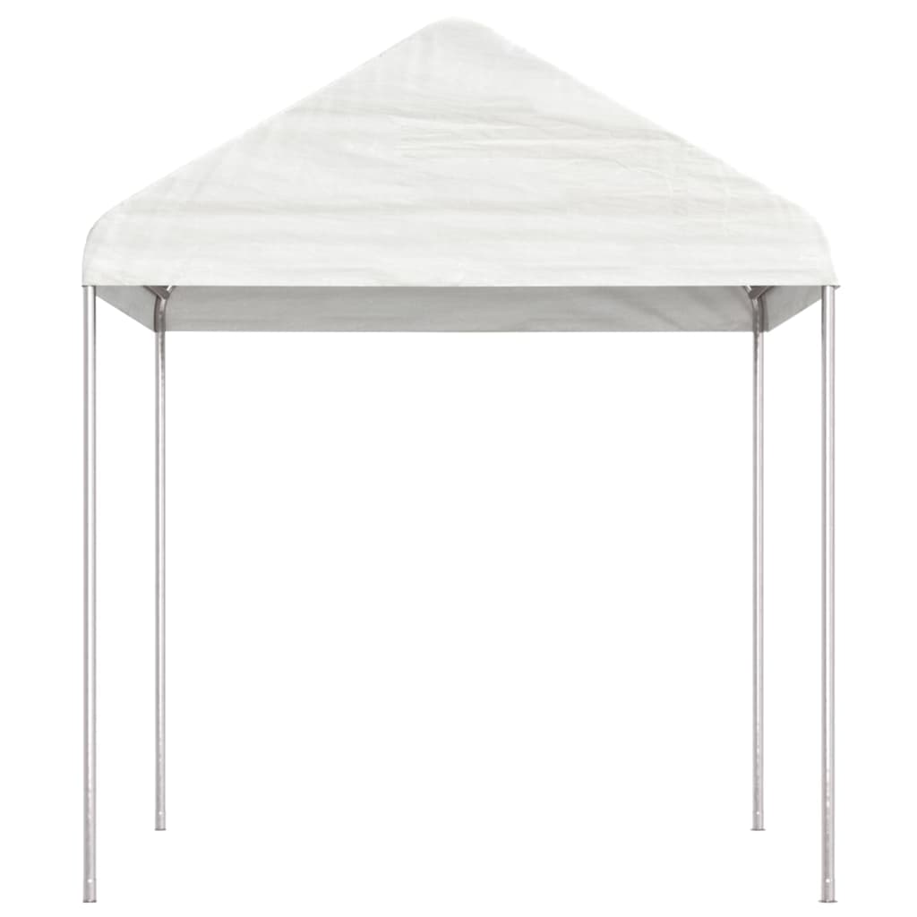 Vidaxl prieel met dak 4,46x2,28x2,69 m polyetheen wit