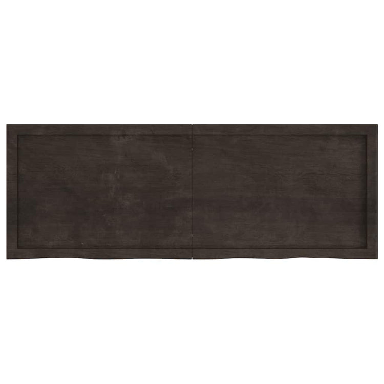 Vidaxl wastafelblad 140x50x(2-6) cm behandeld massief hout donkerbruin