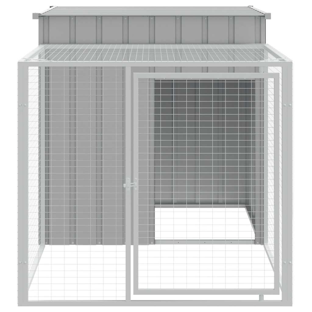Vidaxl kippenhok met ren lichtgrijs 110x201x110 cm gegalvaniseerd staal